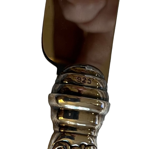 SHEFFIELD ENGLAND NEW STERLING SILVER .925 BREAD KNIFE stainless blade - Picture 3 of 6